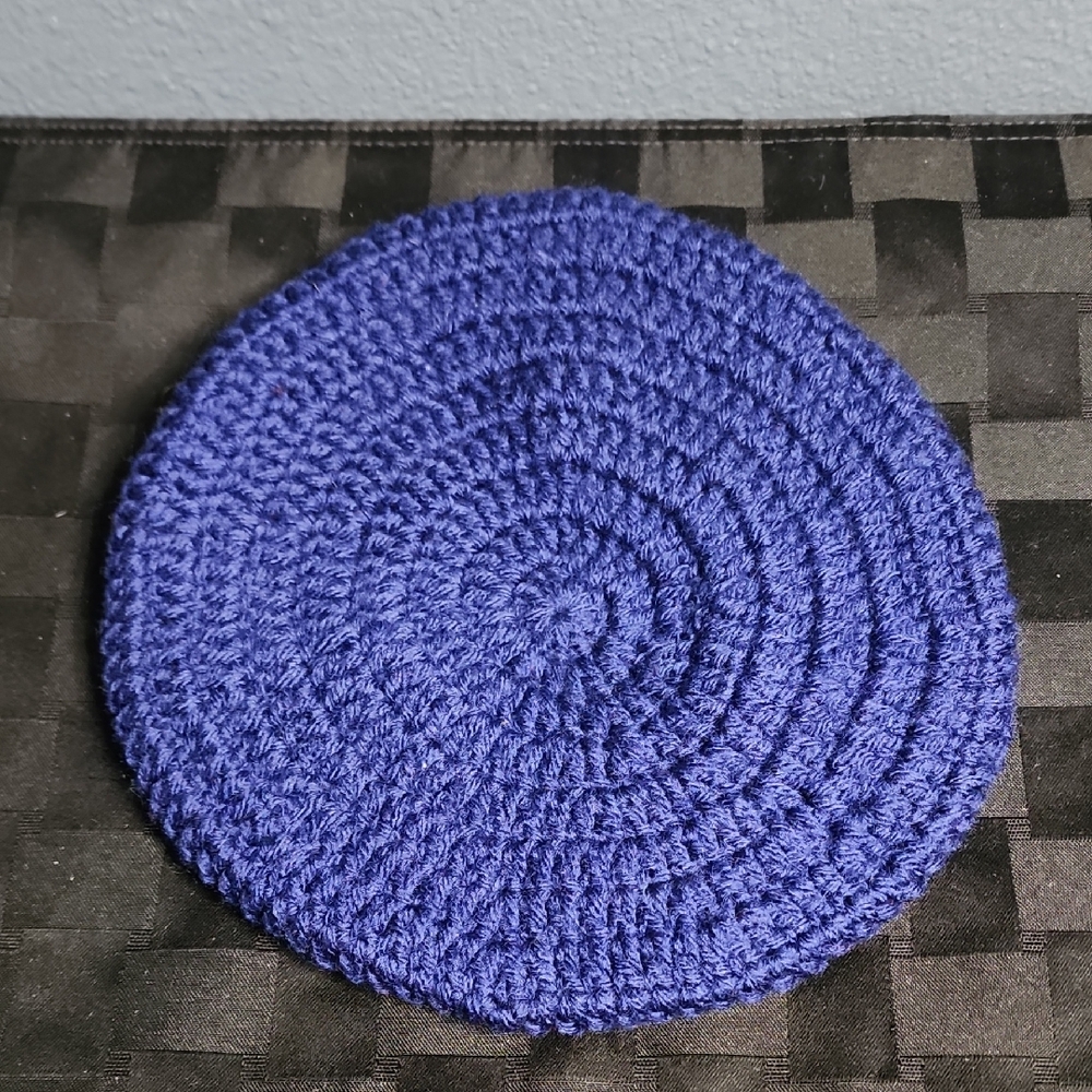 Navy Blue Crochet Beret
